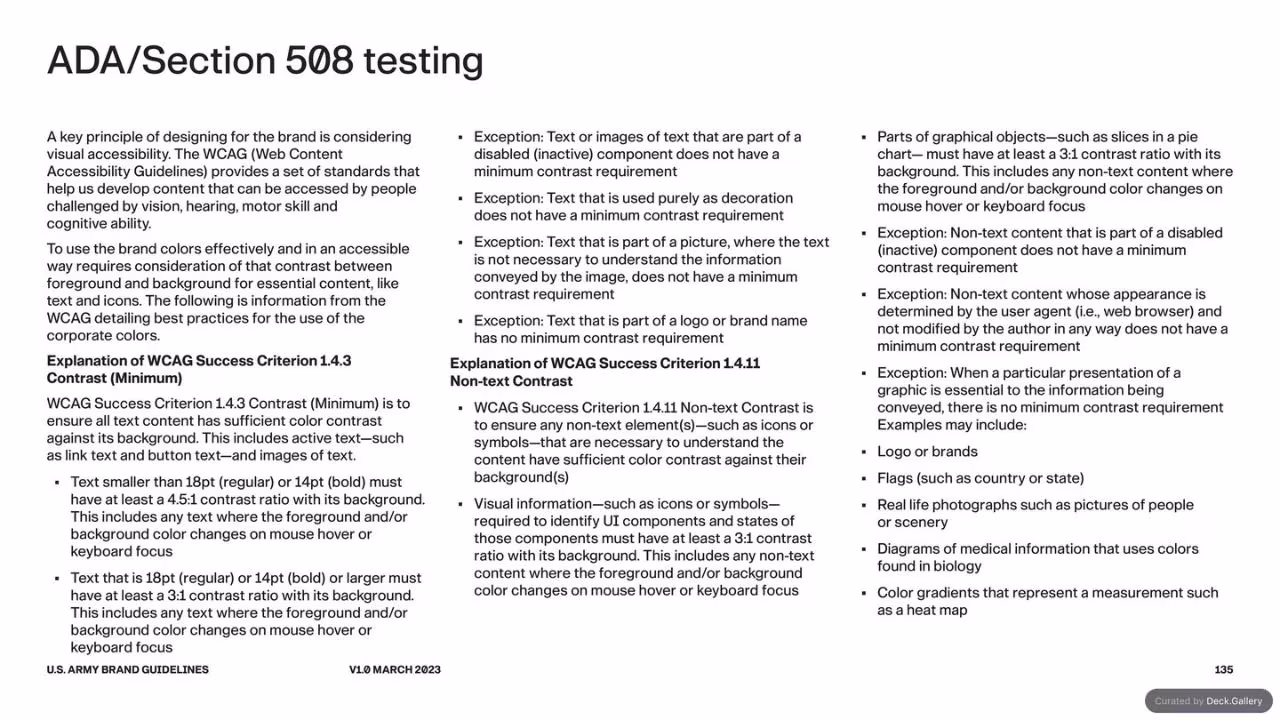 U.S. Army Brand Guidelines 2023, slide 135