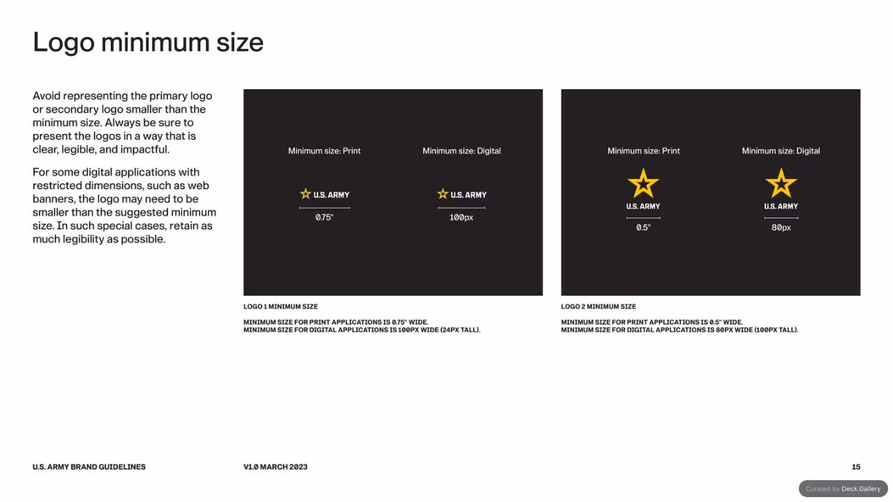 U.S. Army Brand Guidelines 2023, slide 15