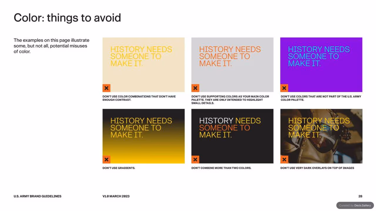 U.S. Army Brand Guidelines 2023, slide 28