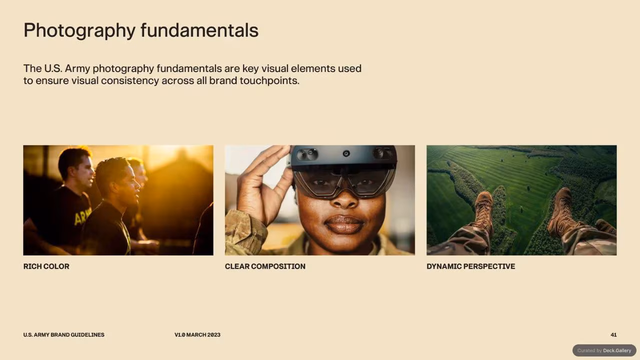 U.S. Army Brand Guidelines 2023, slide 41