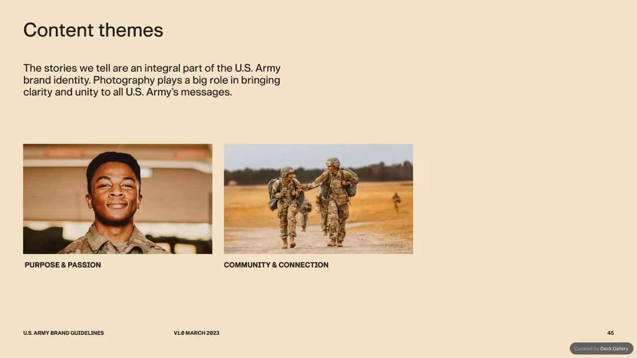 U.S. Army Brand Guidelines 2023, slide 45