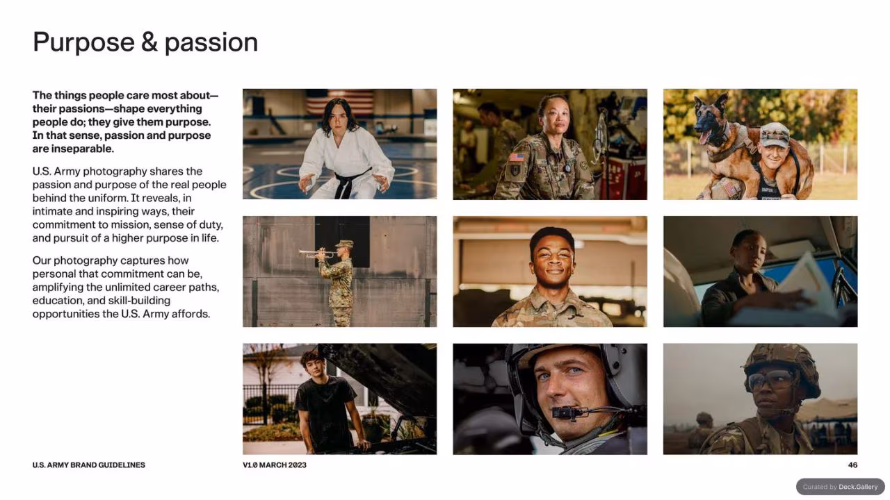 U.S. Army Brand Guidelines 2023, slide 46