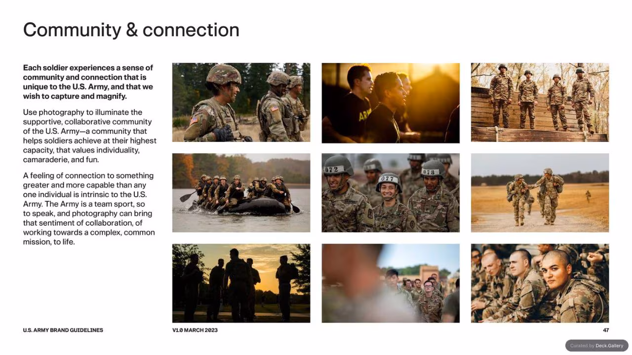 U.S. Army Brand Guidelines 2023, slide 47