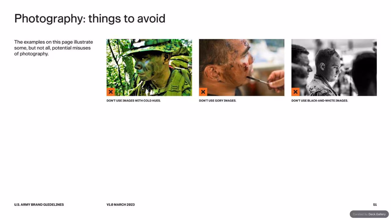 U.S. Army Brand Guidelines 2023, slide 51