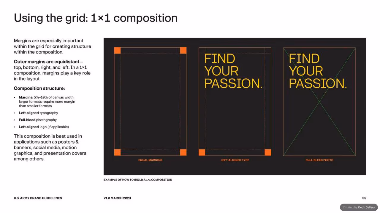 U.S. Army Brand Guidelines 2023, slide 55