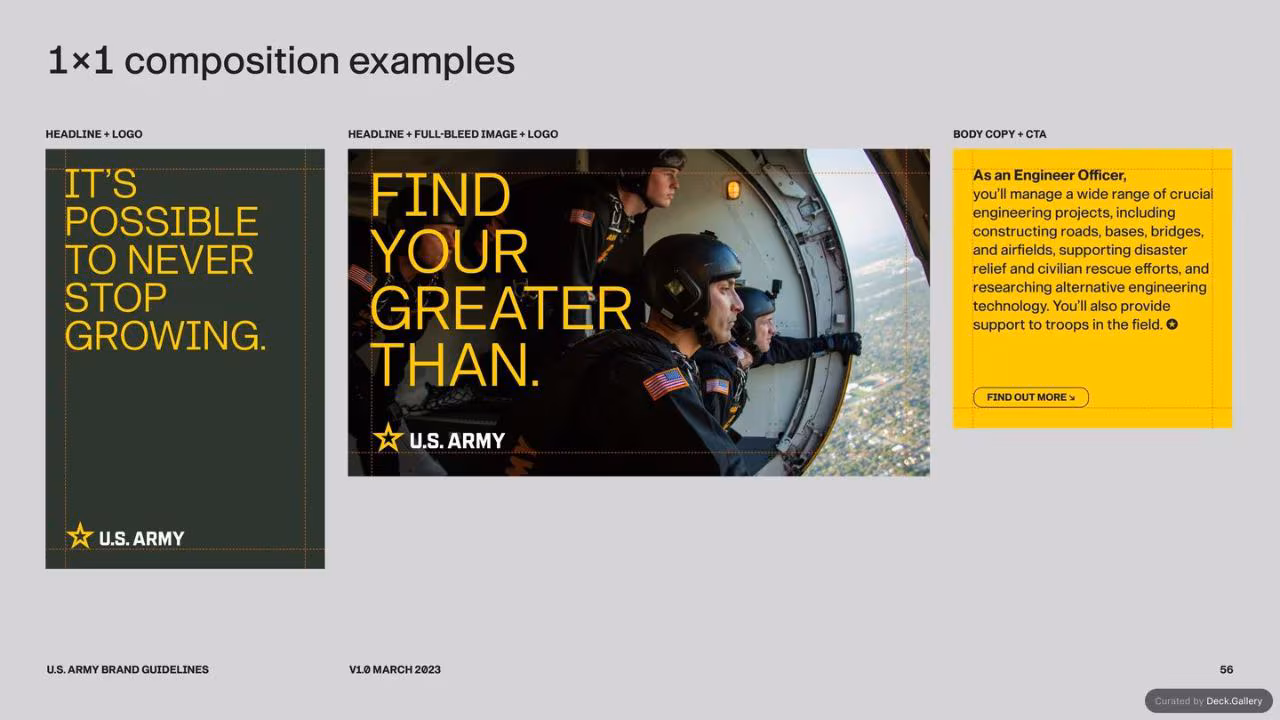 U.S. Army Brand Guidelines 2023, slide 56