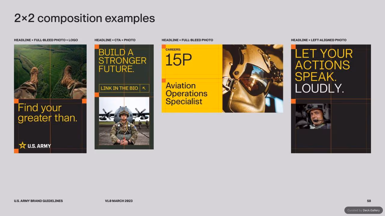 U.S. Army Brand Guidelines 2023, slide 58