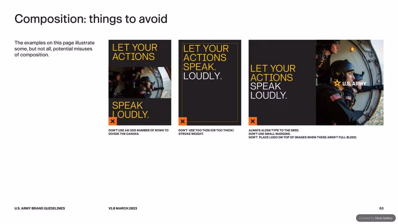 U.S. Army Brand Guidelines 2023, page 63