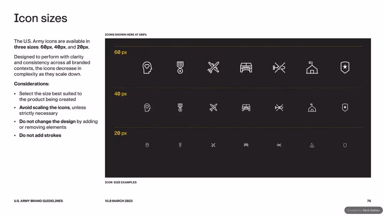 U.S. Army Brand Guidelines 2023, slide 76
