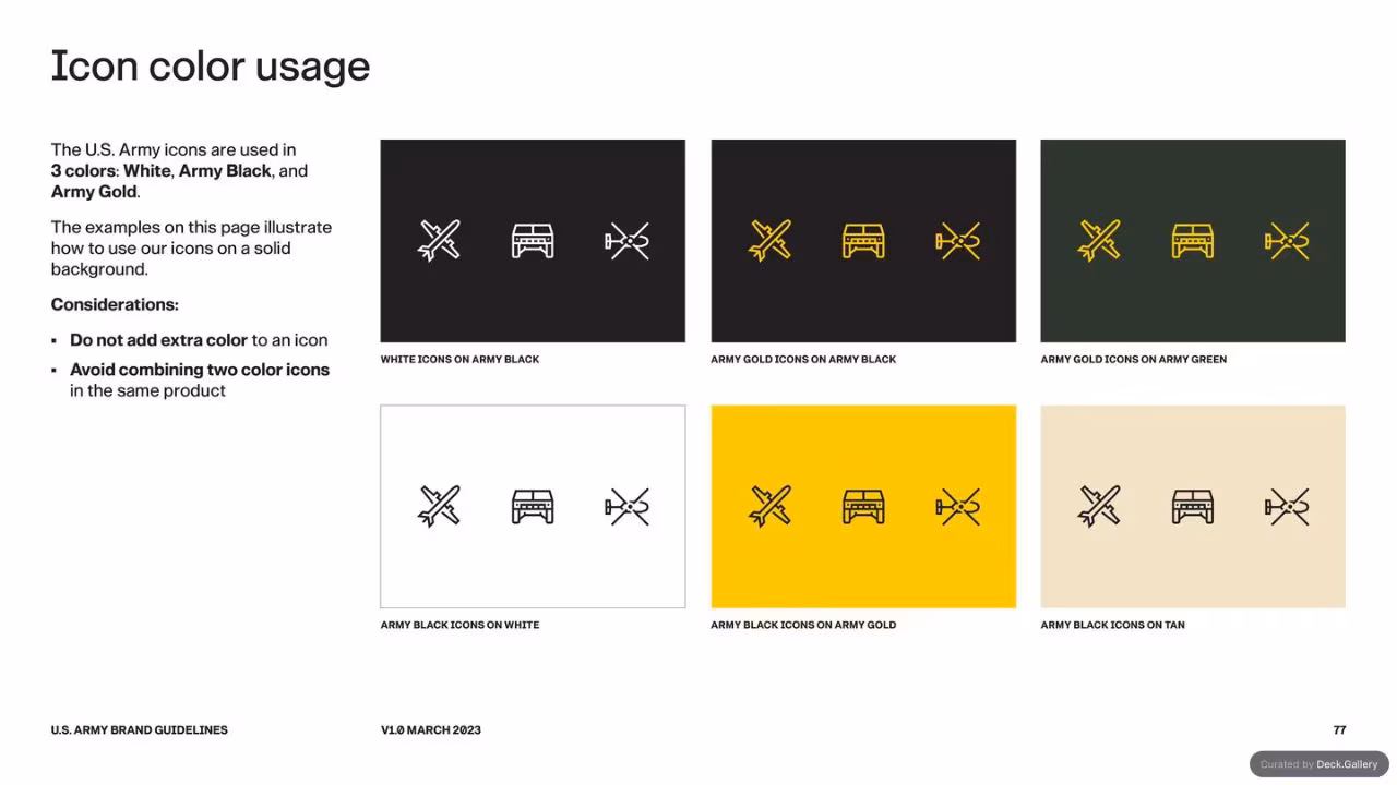 U.S. Army Brand Guidelines 2023, slide 77