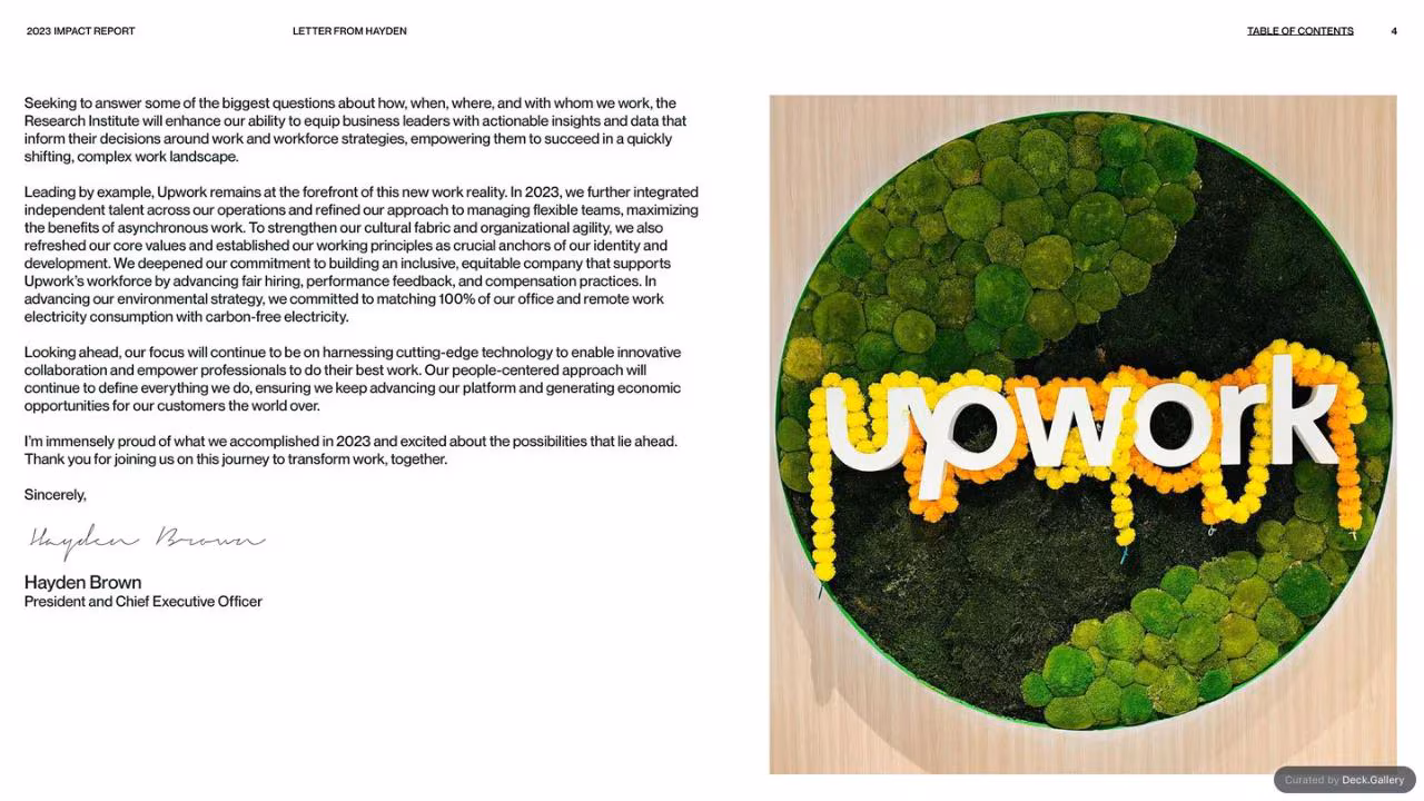 Upwork Impact Report 2023, slide 4