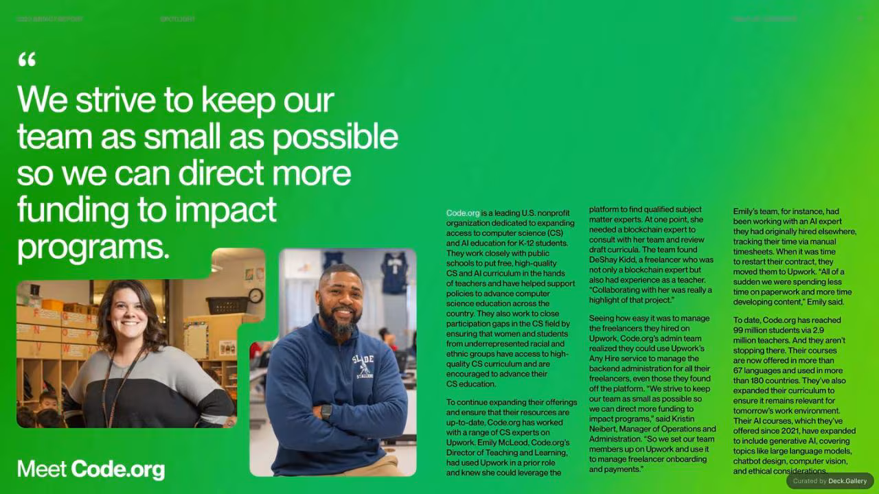 Upwork Impact Report 2024, slide 11
