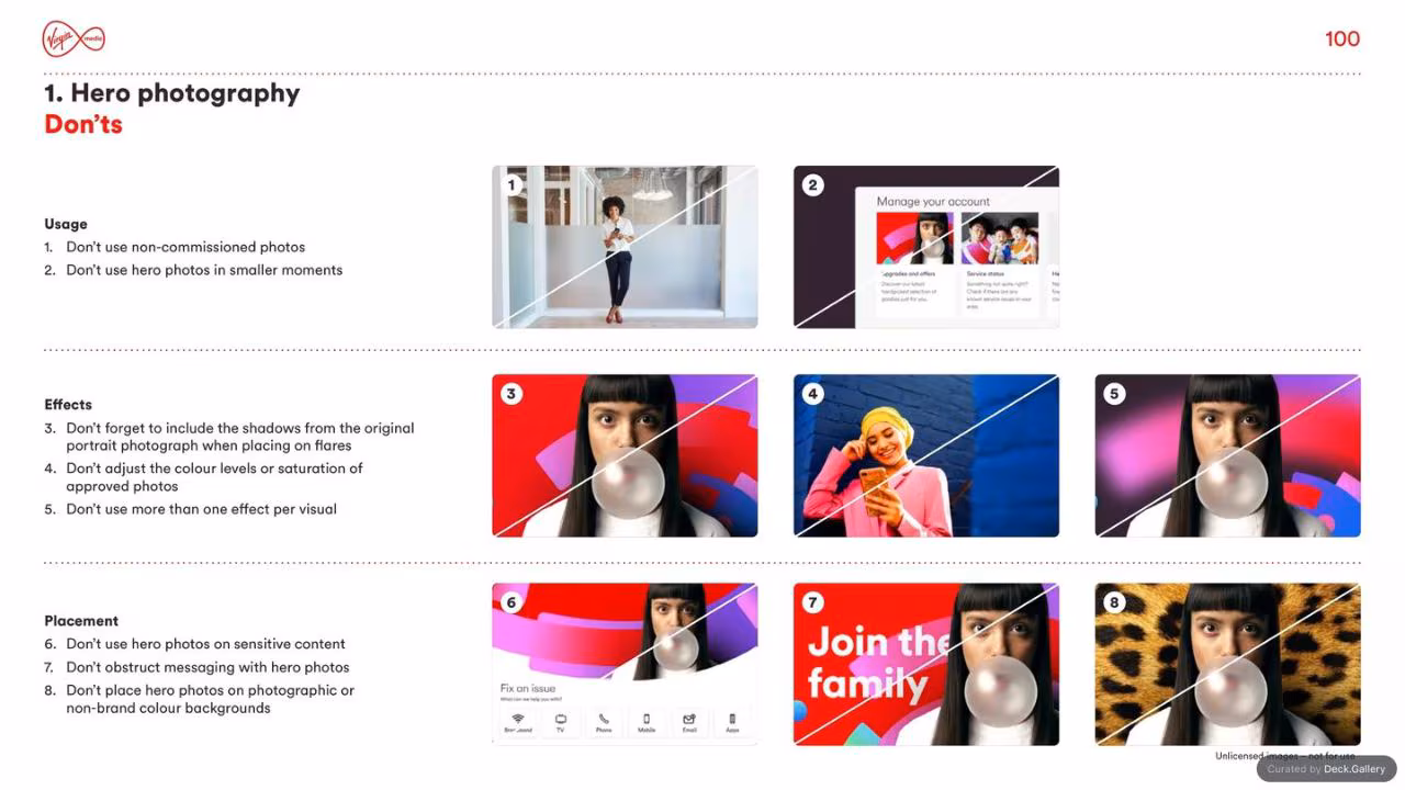 Virgin Media Brand Guidelines 2020, slide 100