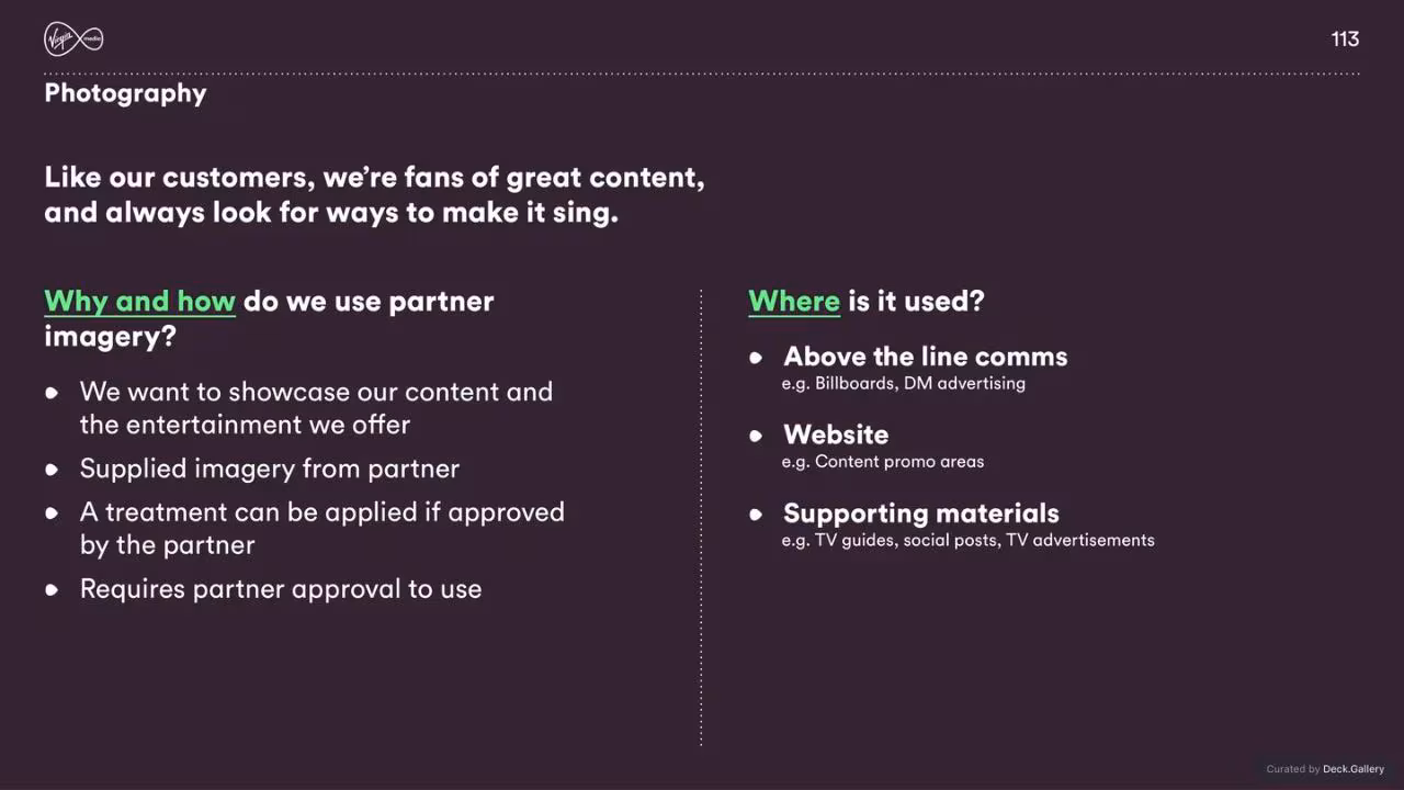 Virgin Media Brand Guidelines 2020, slide 113