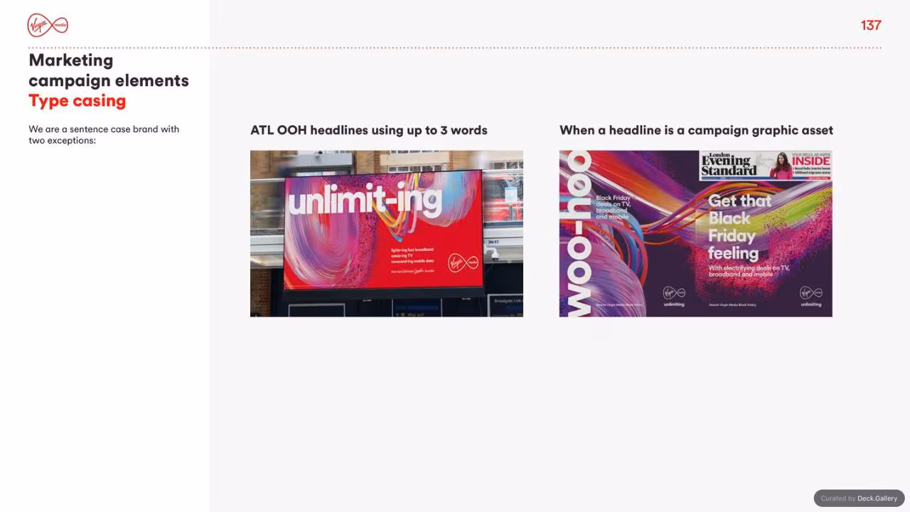 Virgin Media Brand Guidelines 2020, slide 137