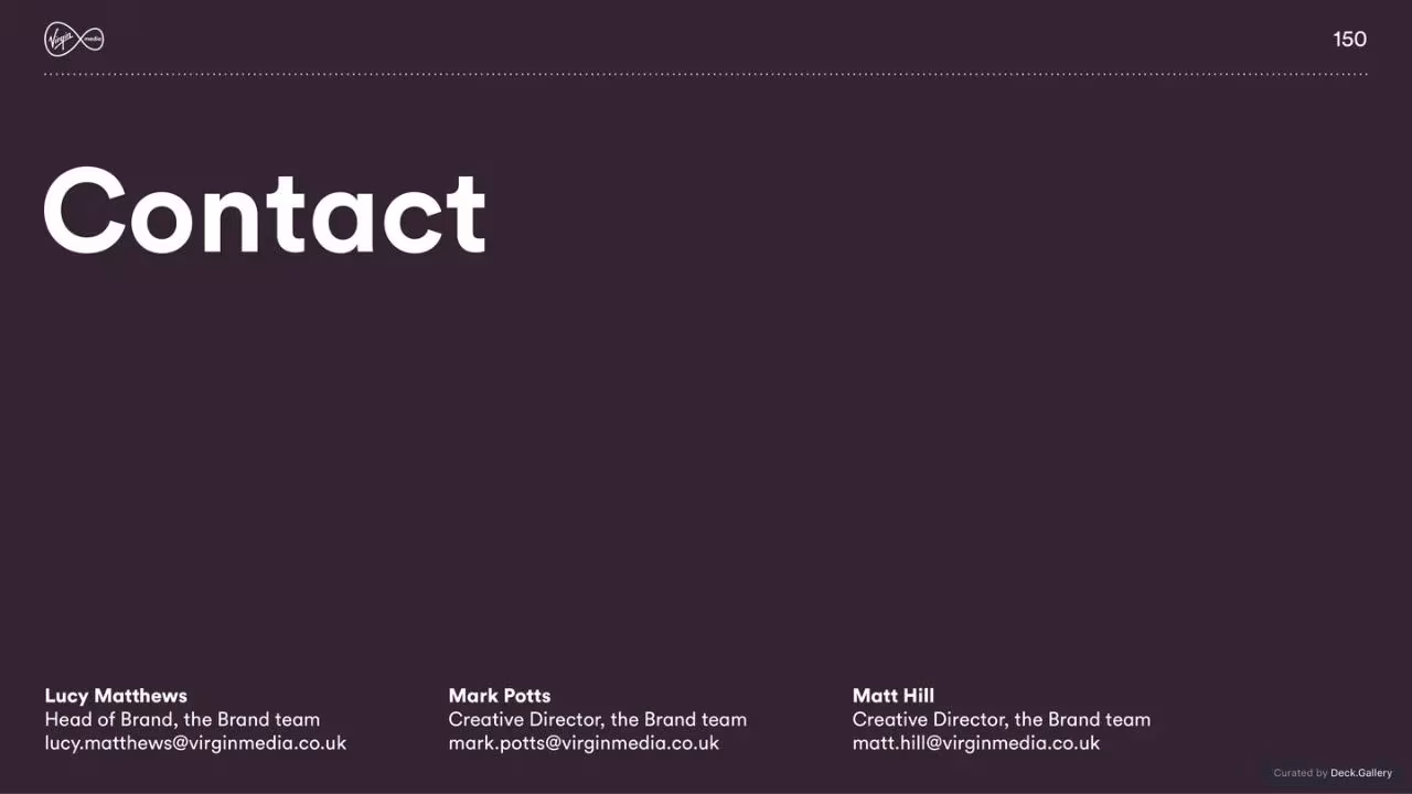 Virgin Media Brand Guidelines 2020, slide 150