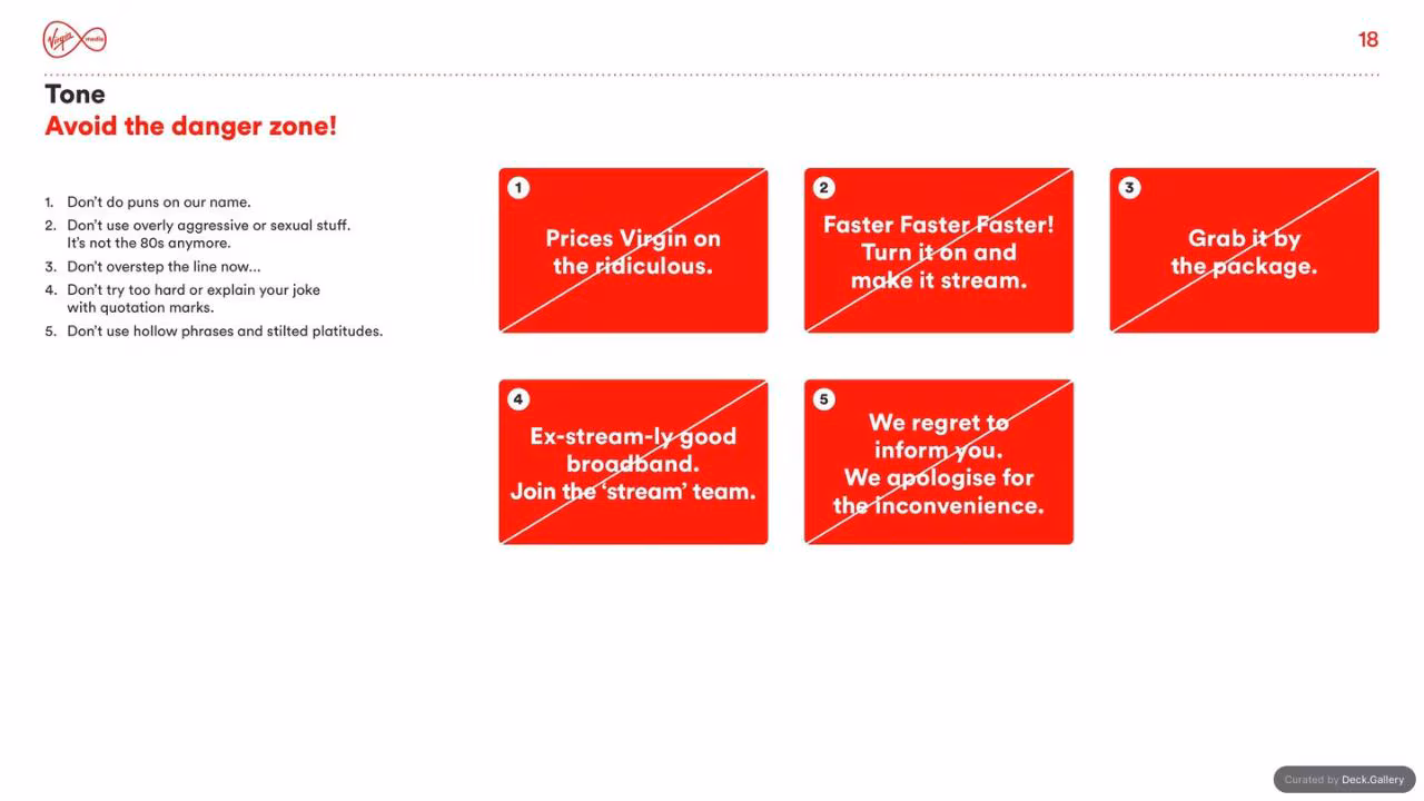 Virgin Media Brand Guidelines 2020, slide 18