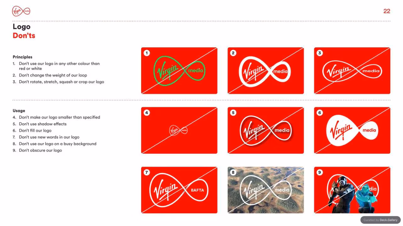 Virgin Media Brand Guidelines 2020, slide 22