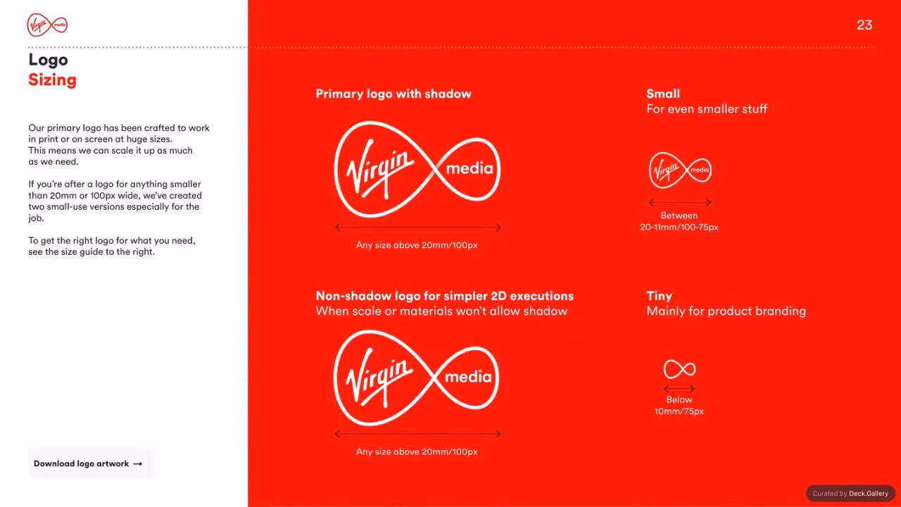 Virgin Media Brand Guidelines 2020, slide 23