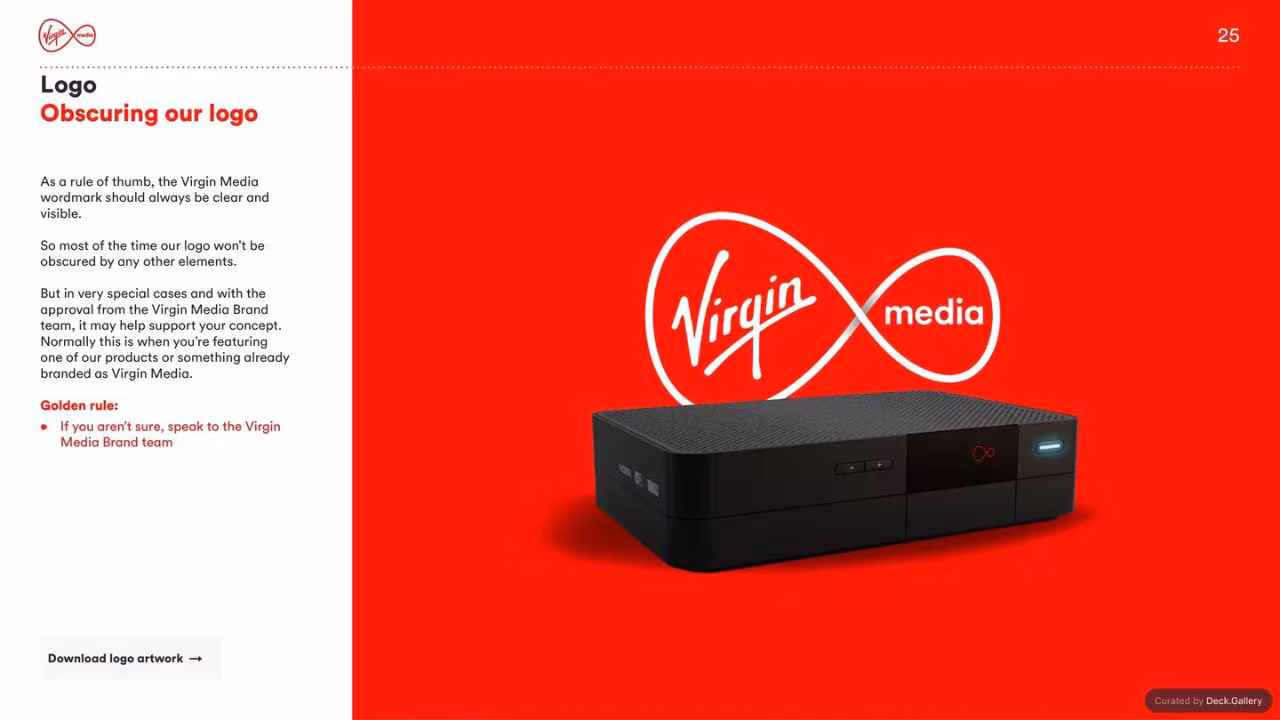 Virgin Media Brand Guidelines 2020, slide 25