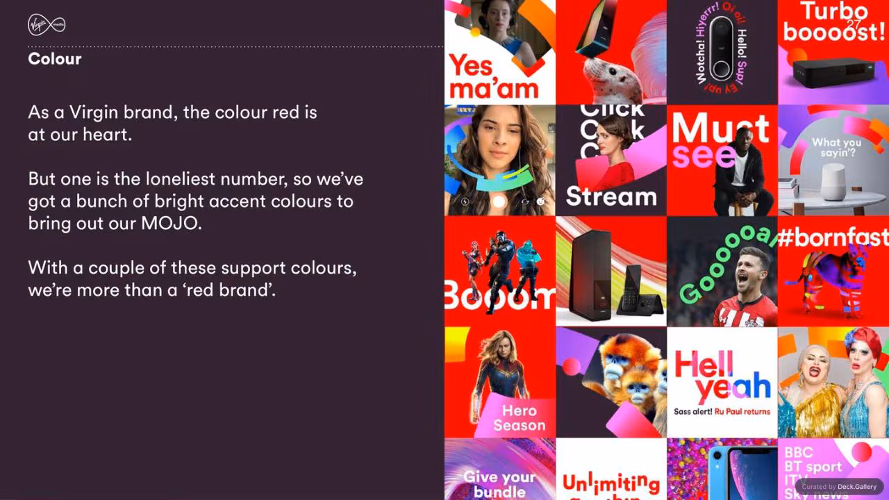 Virgin Media Brand Guidelines 2020, slide 27