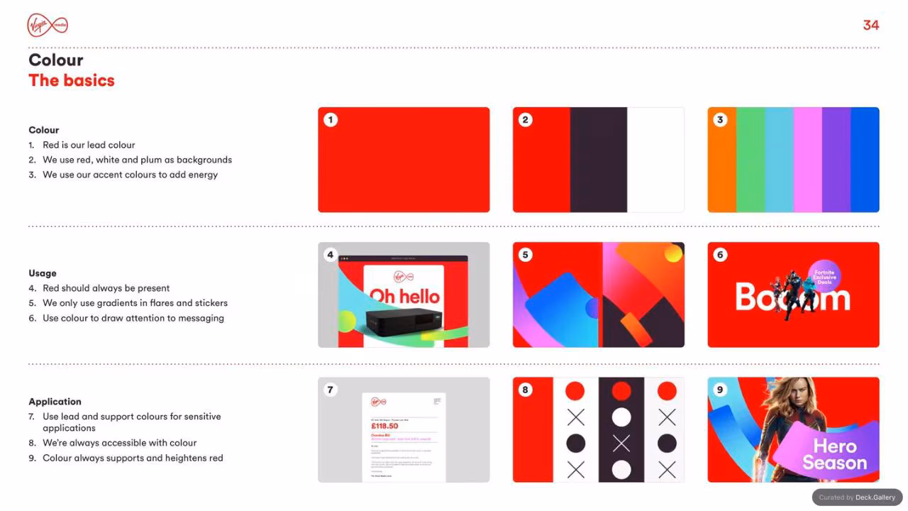 Virgin Media Brand Guidelines 2020, slide 34