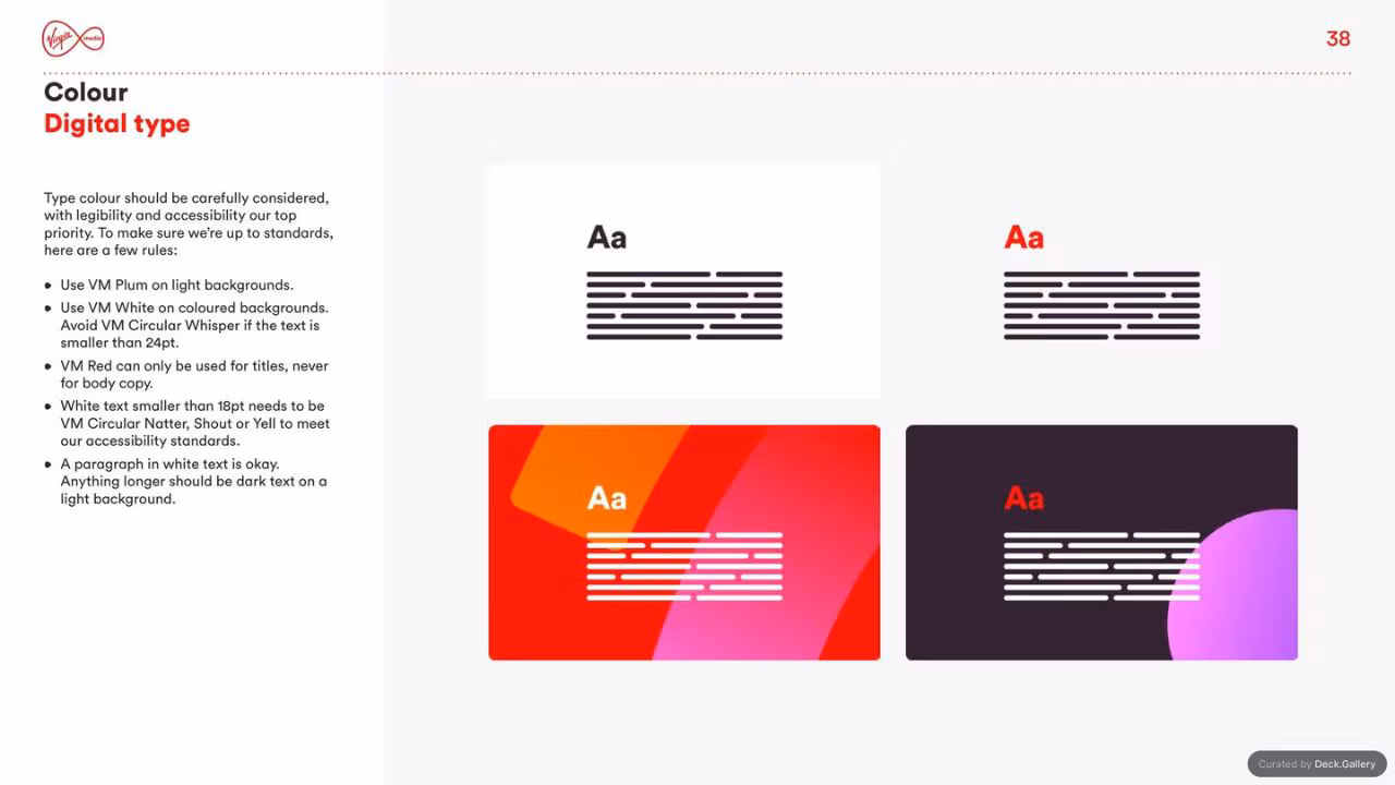 Virgin Media Brand Guidelines 2020, slide 38
