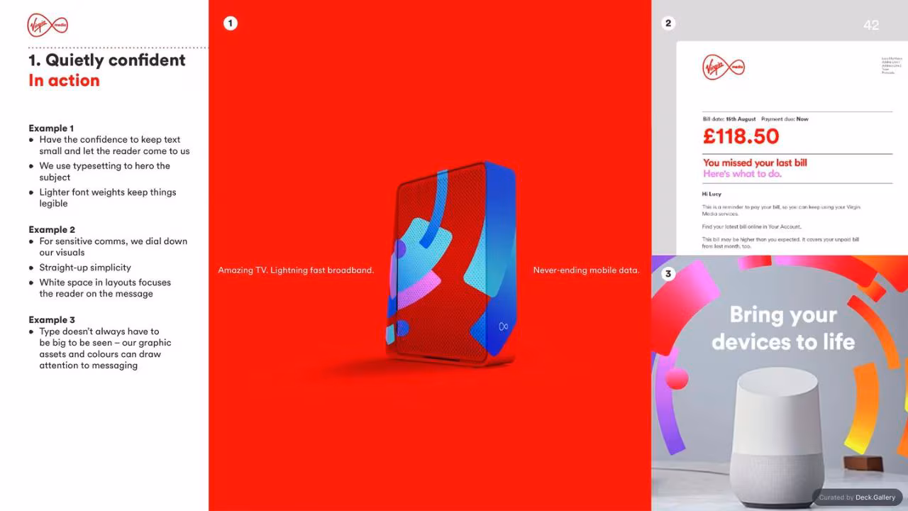 Virgin Media Brand Guidelines 2020, slide 42