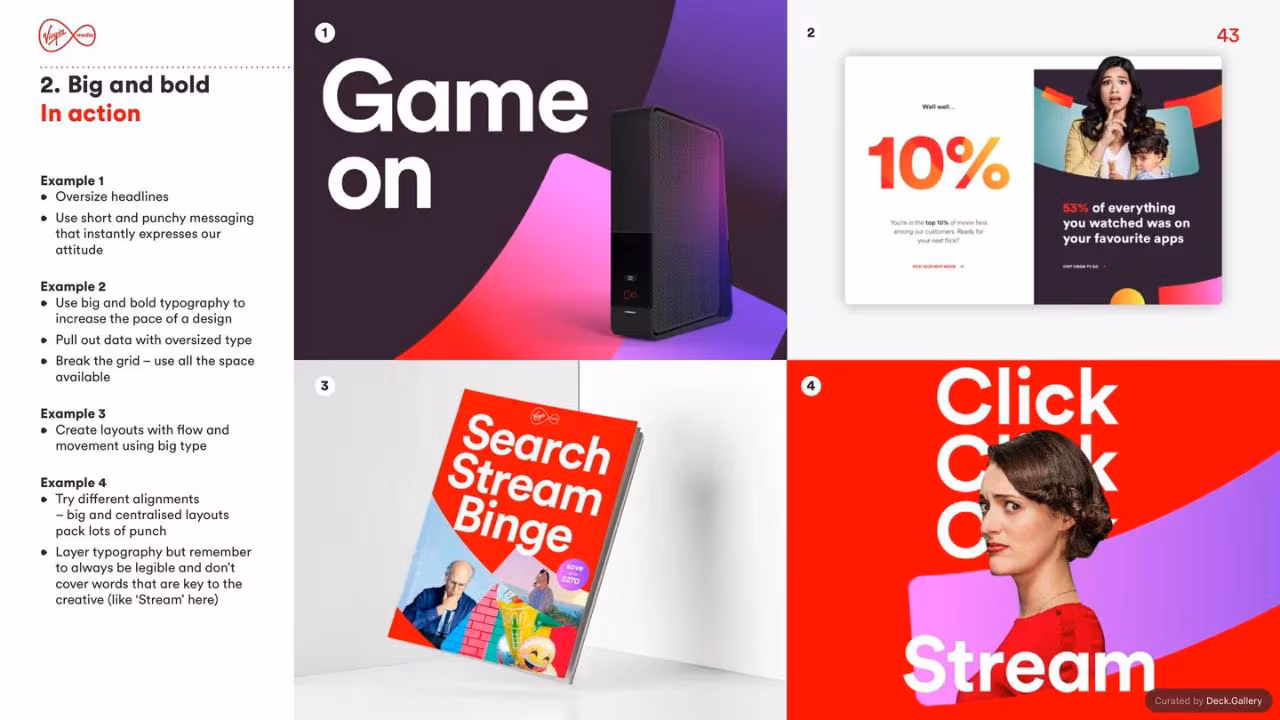 Virgin Media Brand Guidelines 2020, slide 43