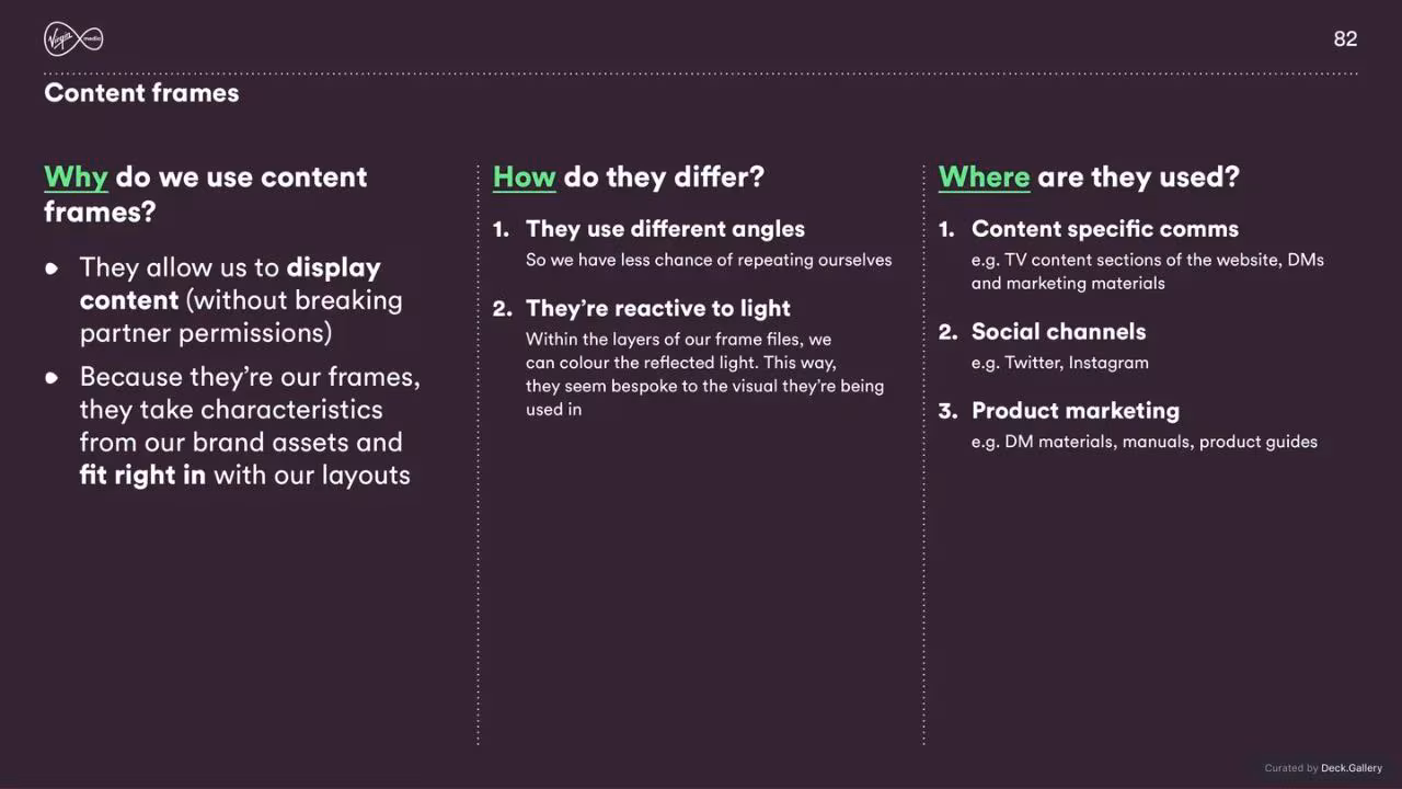 Virgin Media Brand Guidelines 2020, slide 82