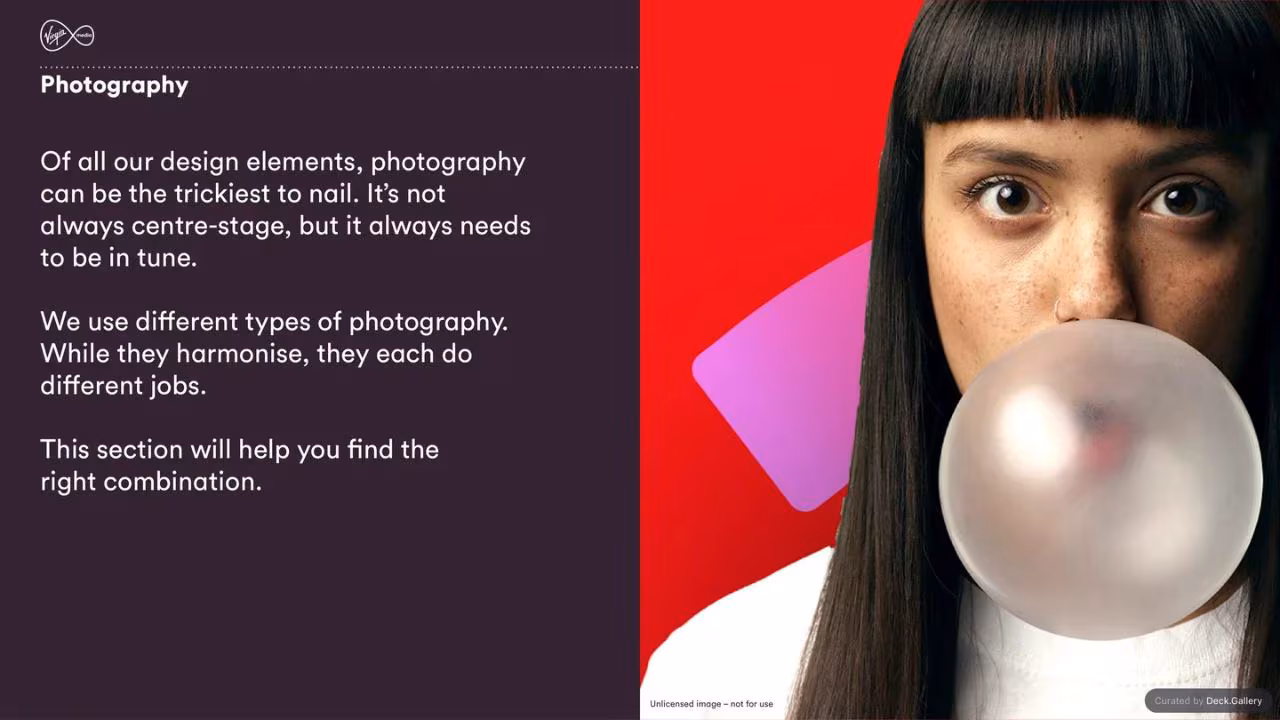 Virgin Media Brand Guidelines 2020, slide 92