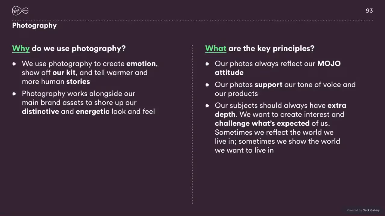 Virgin Media Brand Guidelines 2020, slide 93