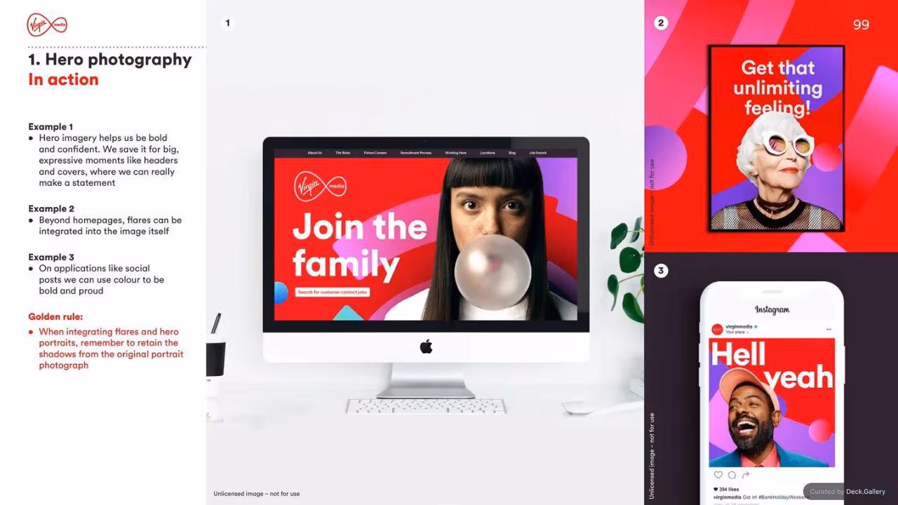 Virgin Media Brand Guidelines 2020, slide 99