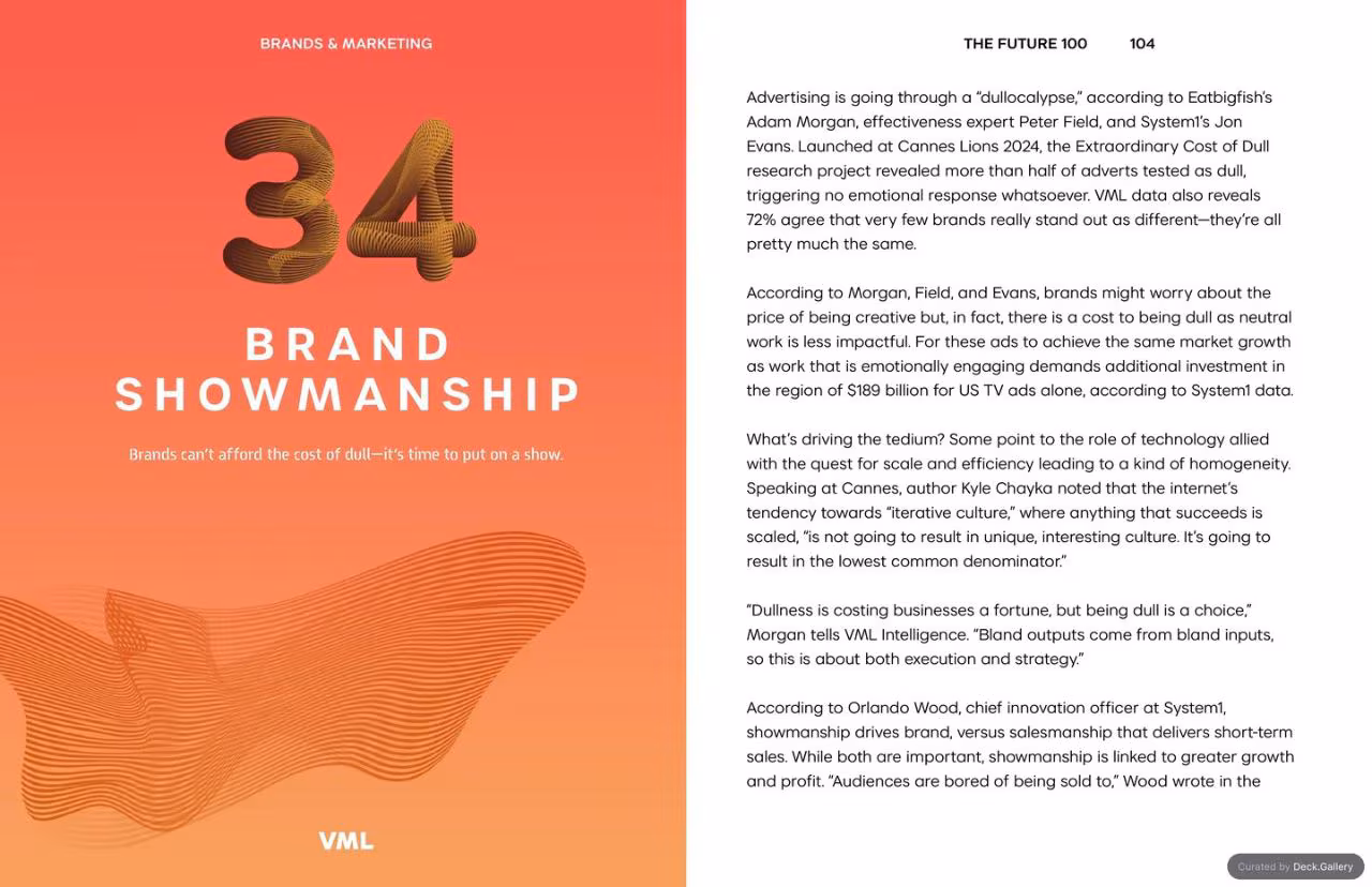VML Intelligence The Future 100: Trends & Change to Watch in 2025, slide 104