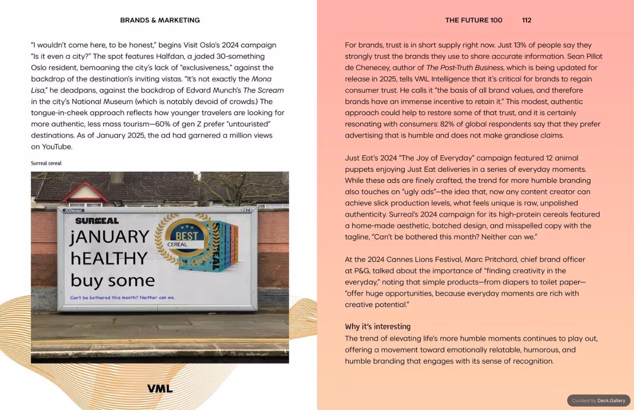 VML Intelligence The Future 100: Trends & Change to Watch in 2025, slide 112