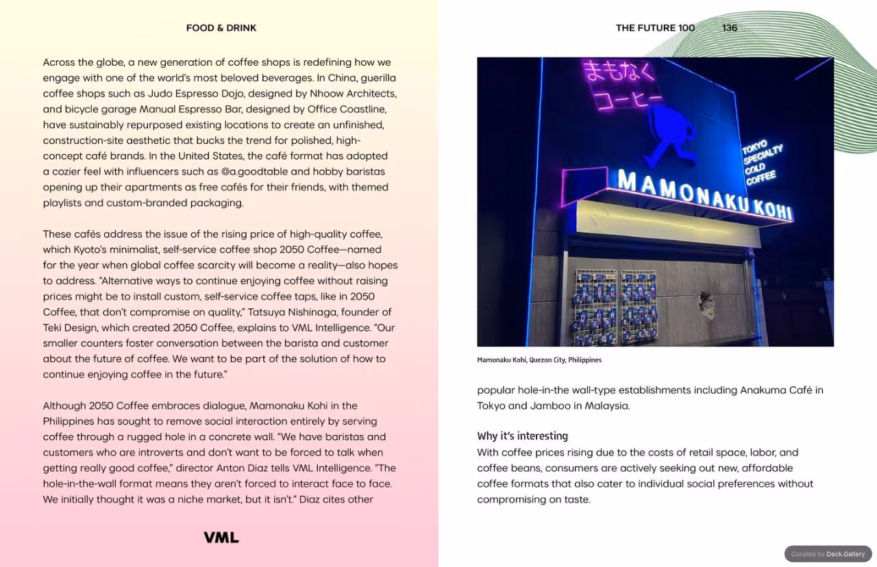VML Intelligence The Future 100: Trends & Change to Watch in 2025, slide 136