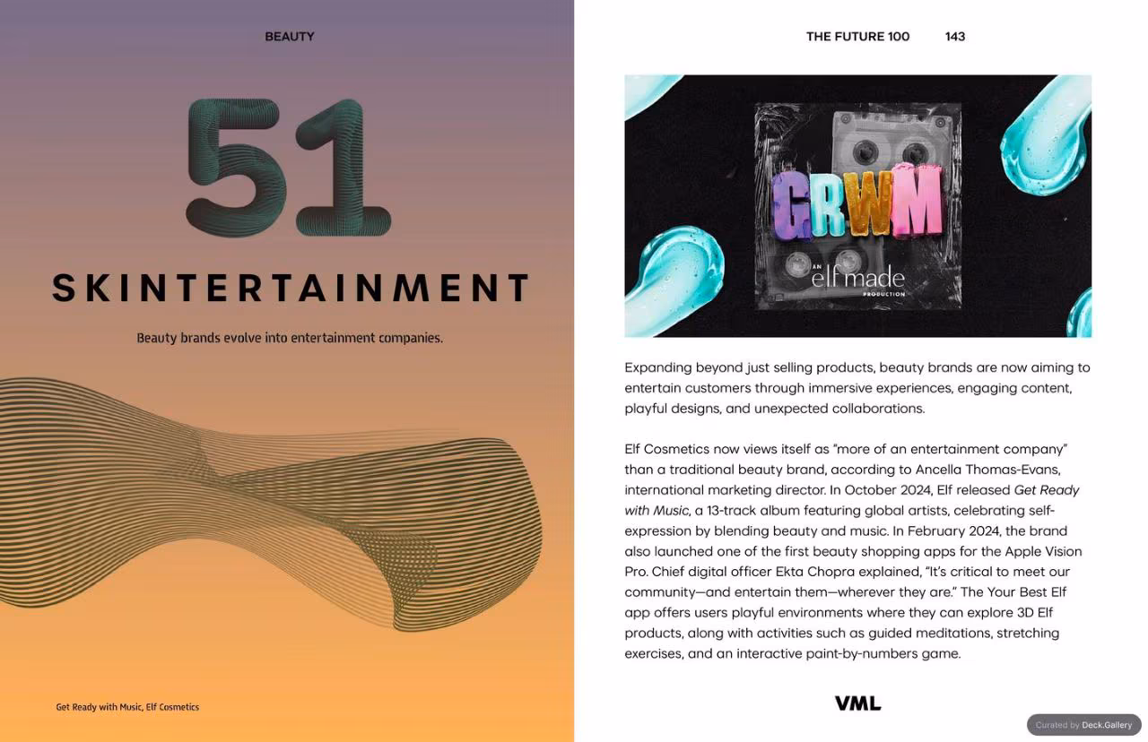 VML Intelligence The Future 100: Trends & Change to Watch in 2025, slide 143