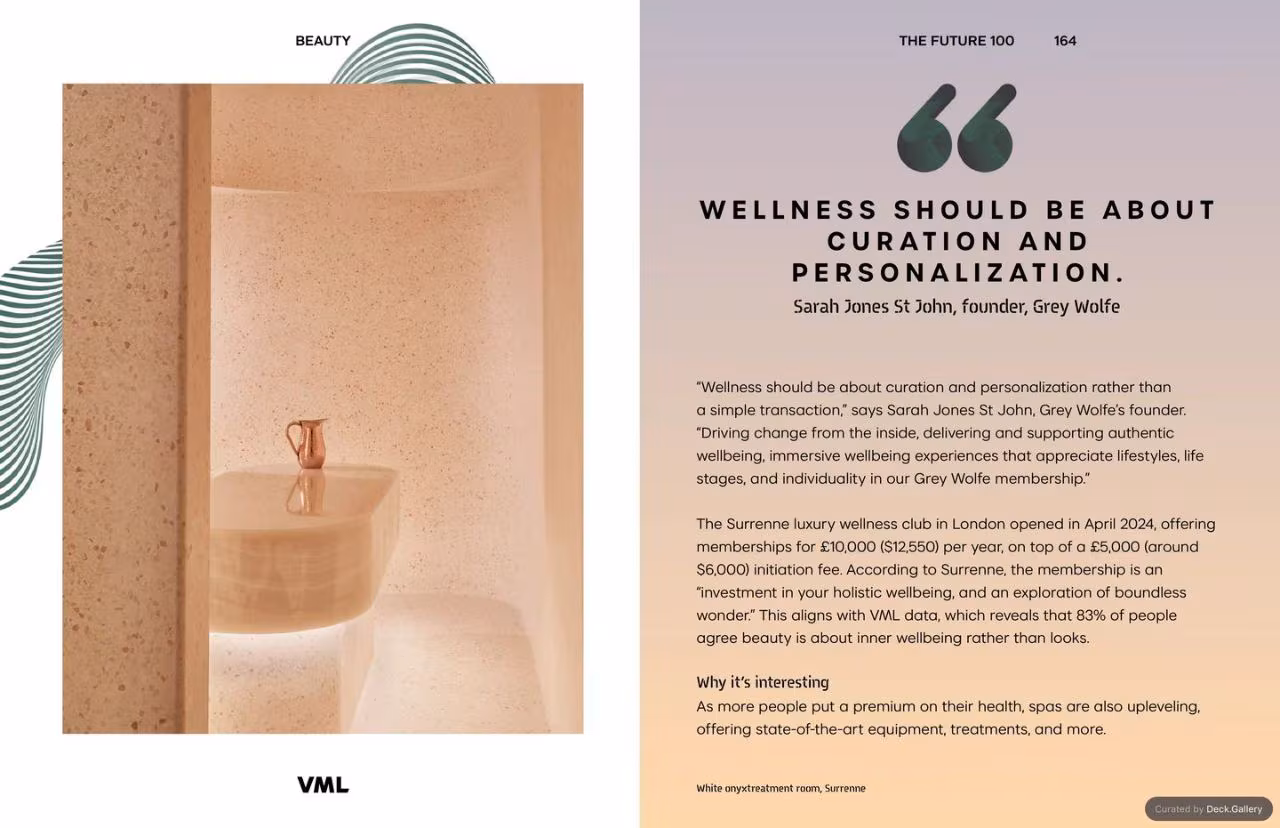 VML Intelligence The Future 100: Trends & Change to Watch in 2025, slide 164