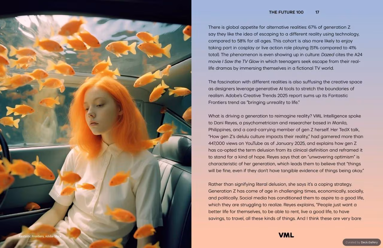 VML Intelligence The Future 100: Trends & Change to Watch in 2025, slide 17