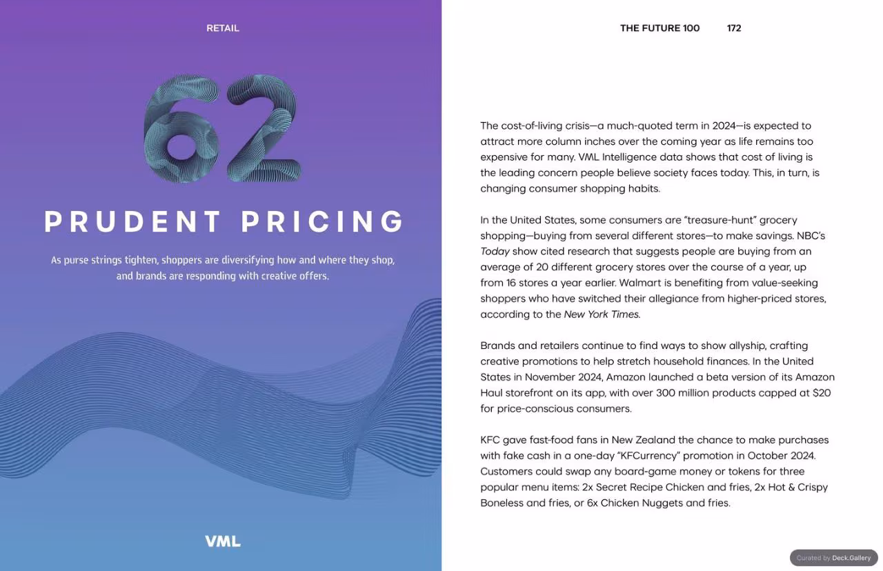 VML Intelligence The Future 100: Trends & Change to Watch in 2025, slide 172