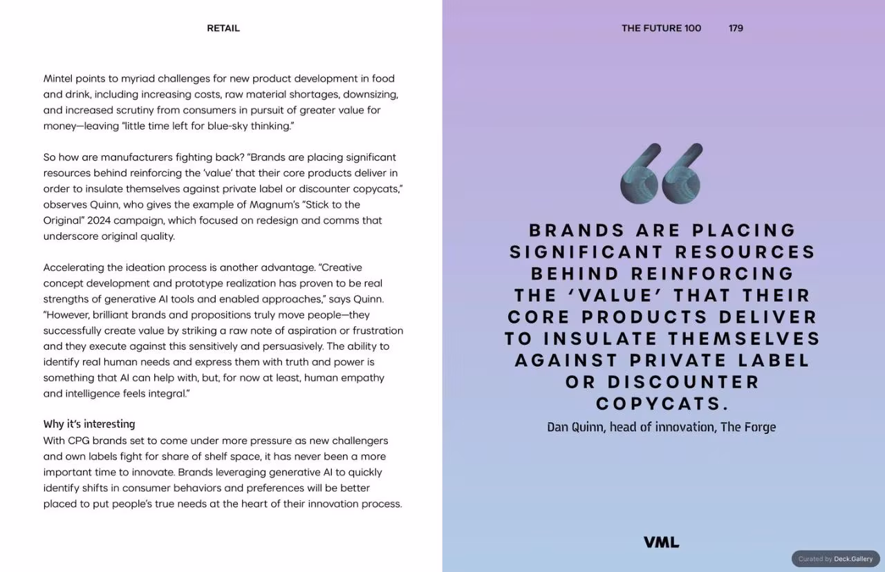 VML Intelligence The Future 100: Trends & Change to Watch in 2025, slide 179