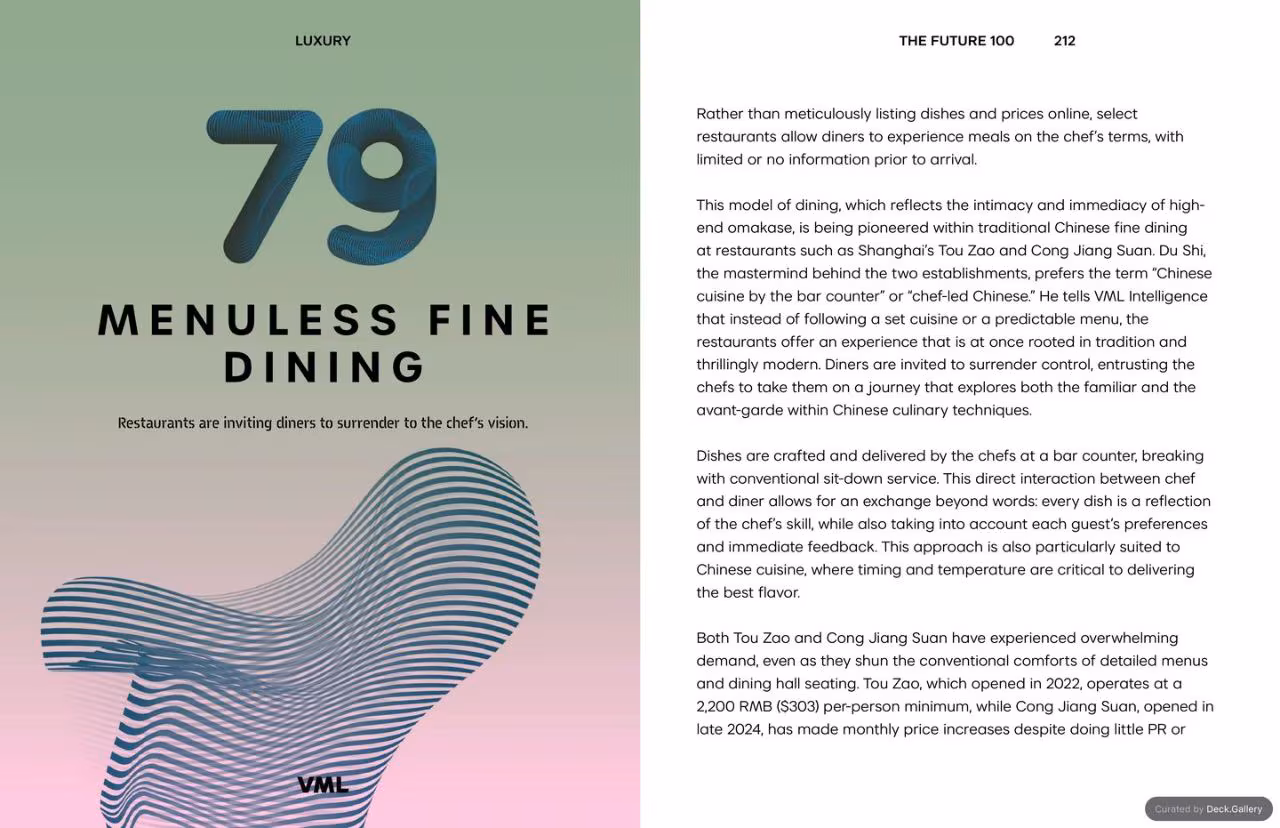 VML Intelligence The Future 100: Trends & Change to Watch in 2025, slide 212