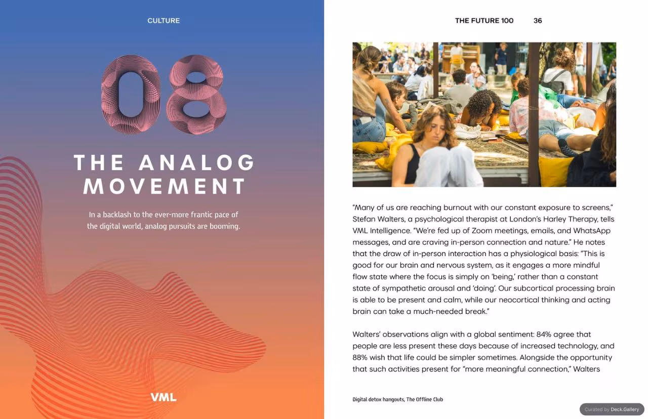 VML Intelligence The Future 100: Trends & Change to Watch in 2025, slide 36