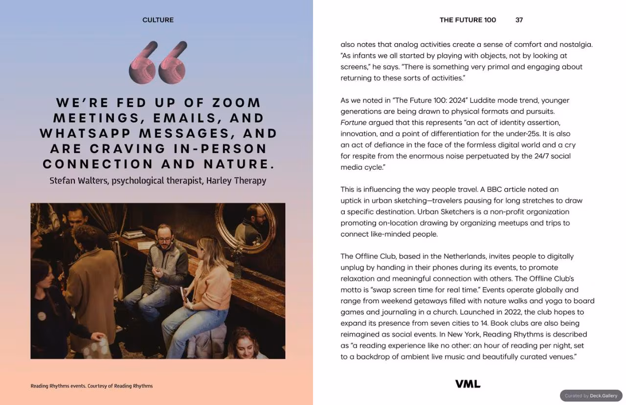 VML Intelligence The Future 100: Trends & Change to Watch in 2025, slide 37