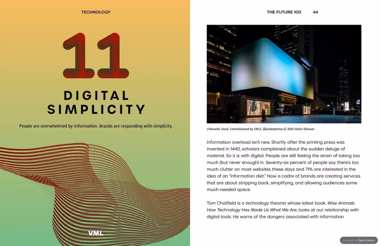 VML Intelligence The Future 100: Trends & Change to Watch in 2025, slide 44