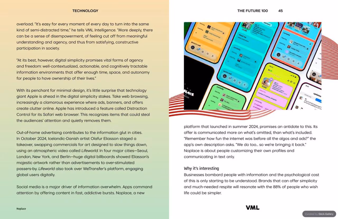 VML Intelligence The Future 100: Trends & Change to Watch in 2025, slide 45