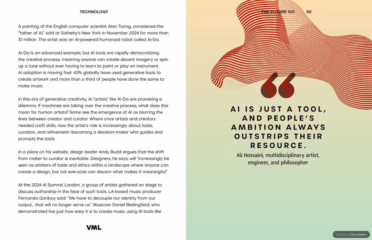 VML Intelligence The Future 100: Trends & Change to Watch in 2025, slide 50