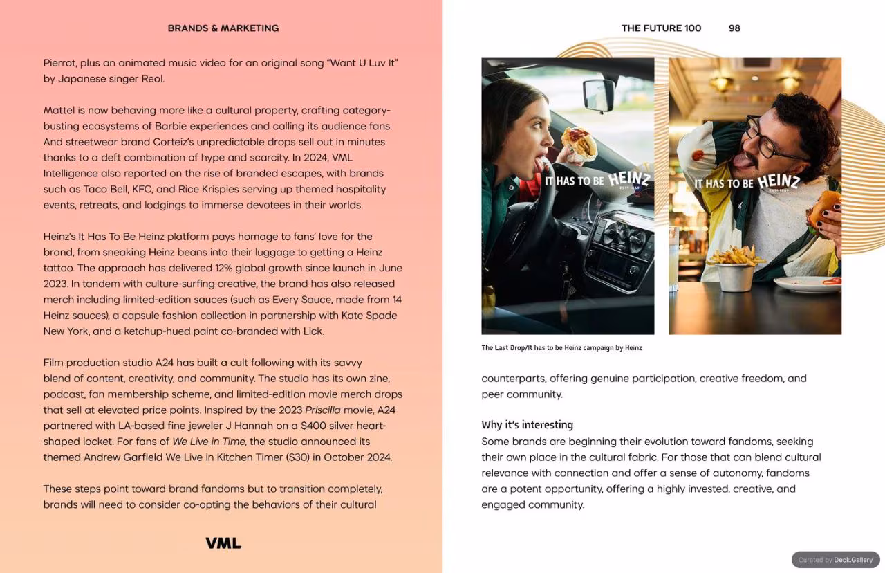 VML Intelligence The Future 100: Trends & Change to Watch in 2025, slide 98