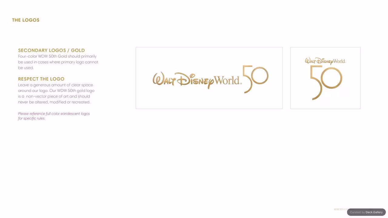 Walt Disney World Brand Guidelines 2021, slide 13