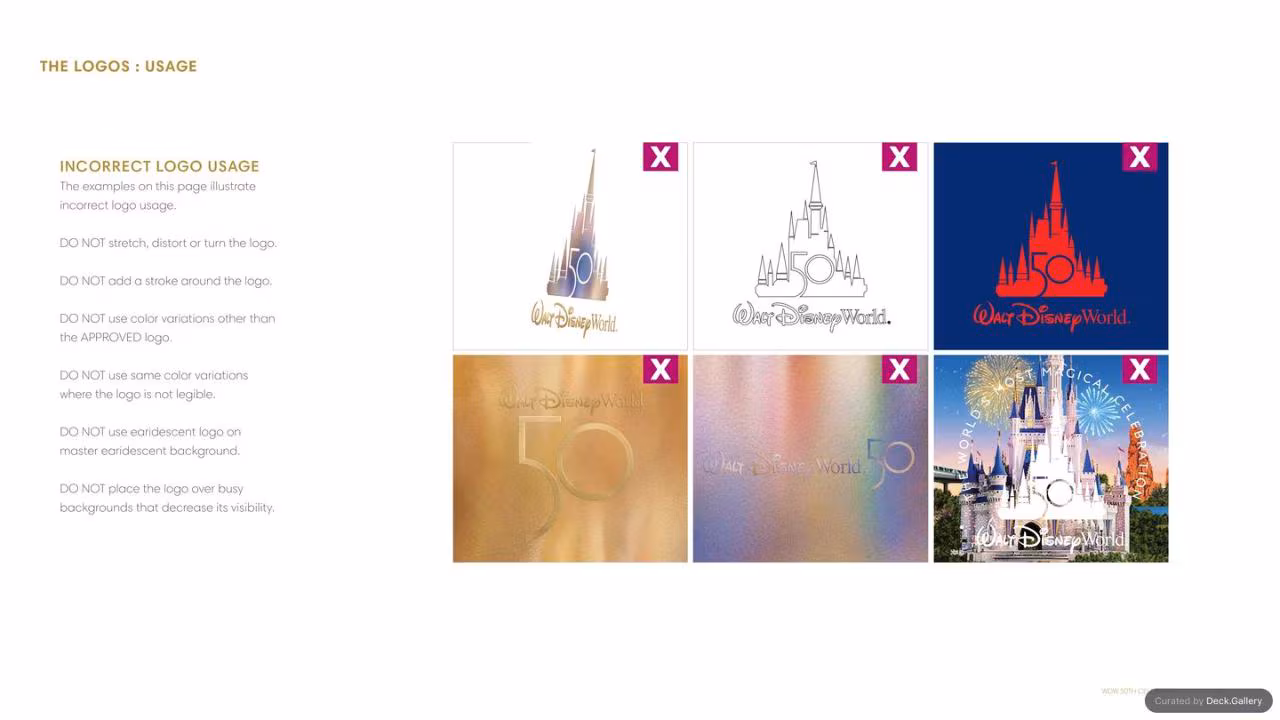 Walt Disney World Brand Guidelines 2021, slide 32